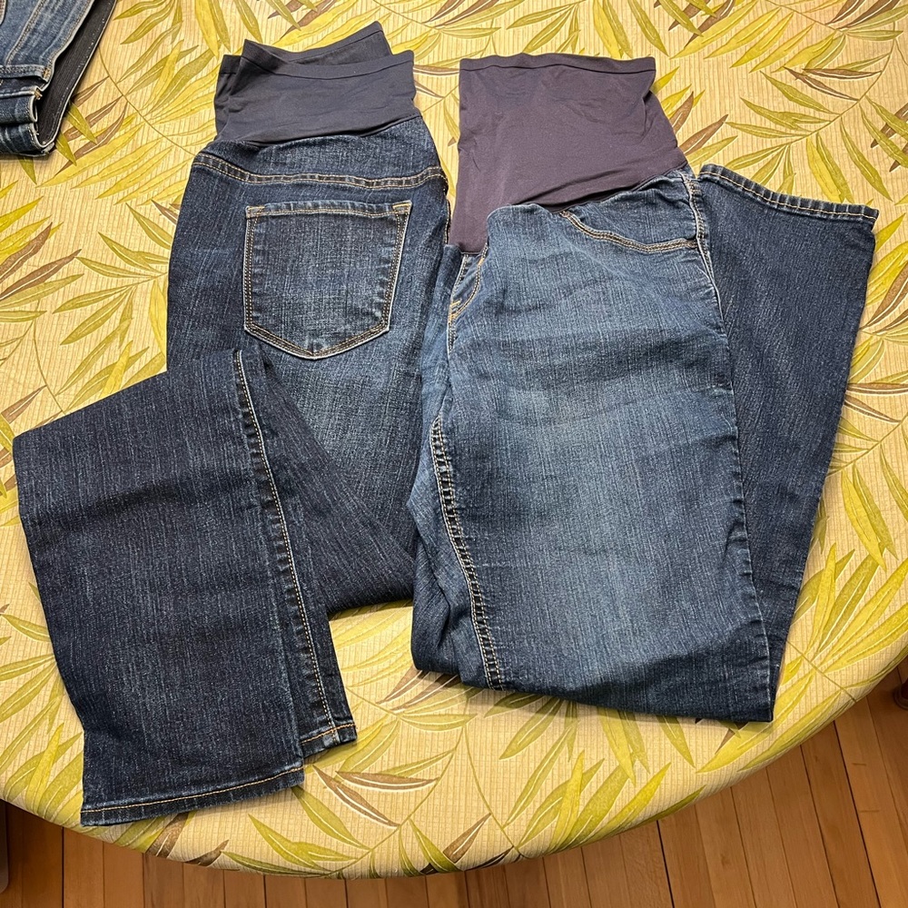 Lot of 2 Old Navy full panel maternity skinny jeans size 10